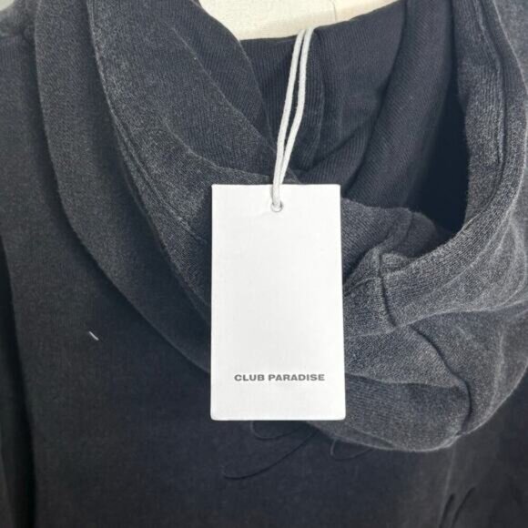 Club Paradise "A Midnight Romance" Faded Black Cotton Hoodie Mens Large - Picture 8 of 11